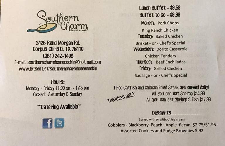 Southern Charm Home Cookin' - Corpus Christi, TX menu_pic