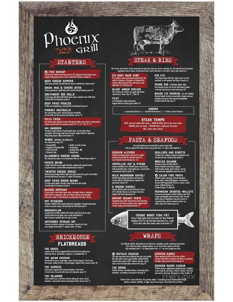 Phoenix Bar & Grill - Baldwin, WI menu_pic