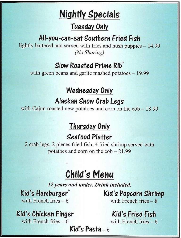 The Docks - Scottsboro, AL menu_pic