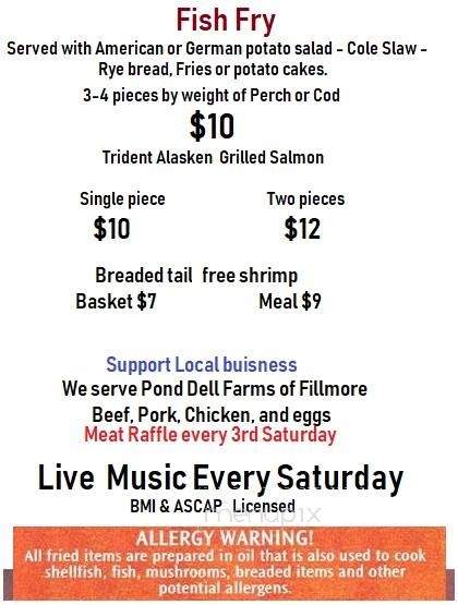 Filmore House - Fredonia, WI menu_pic