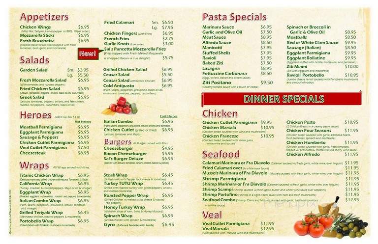 Sal's Pizza & Bistro - Acworth, GA menu_pic