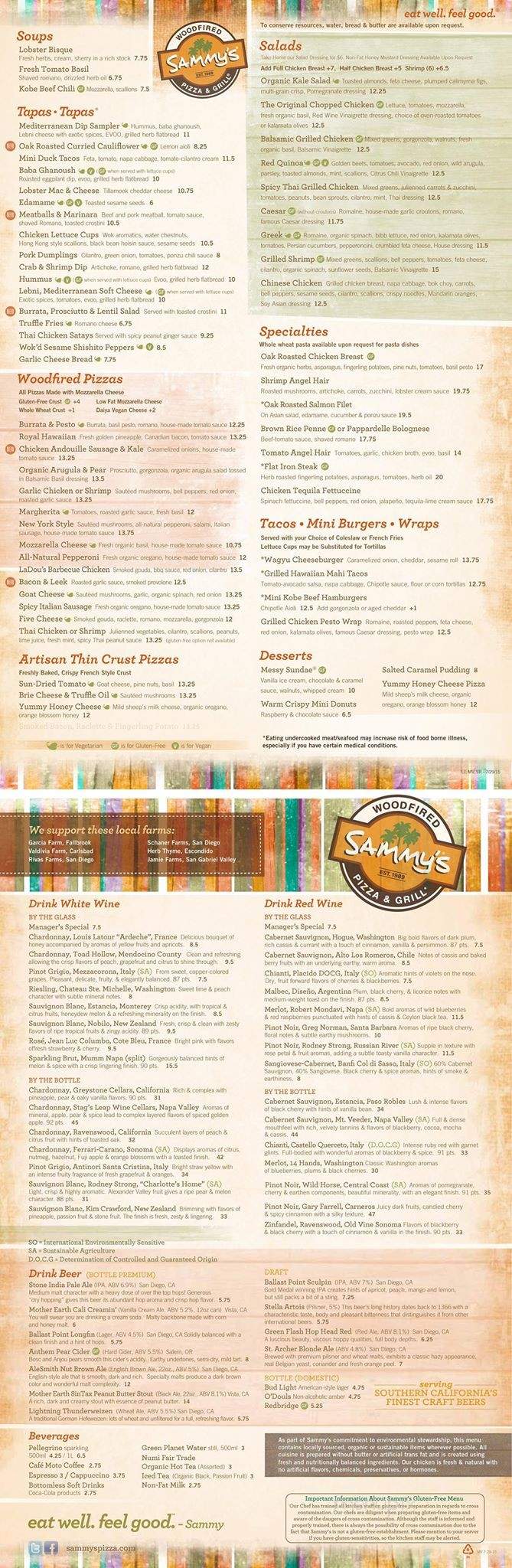 Sammy's Woodfired Pizza - San Diego, CA menu_pic