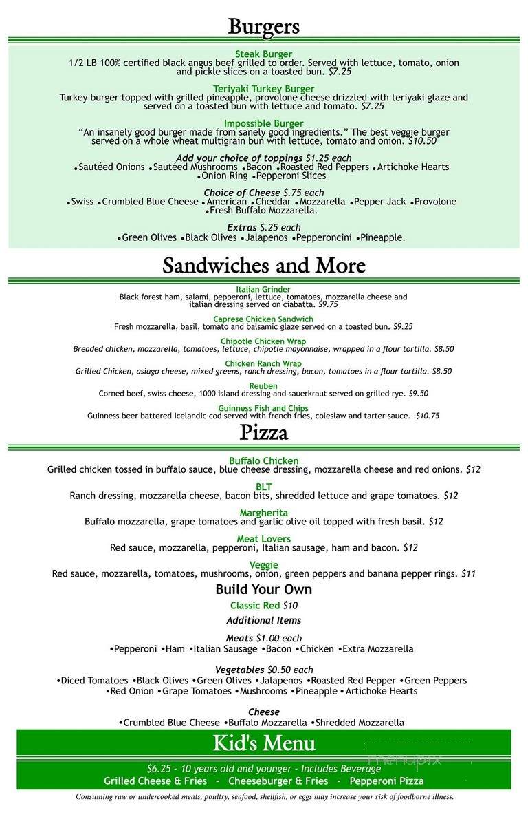 O'Tooles - Royal Oak, MI menu_pic