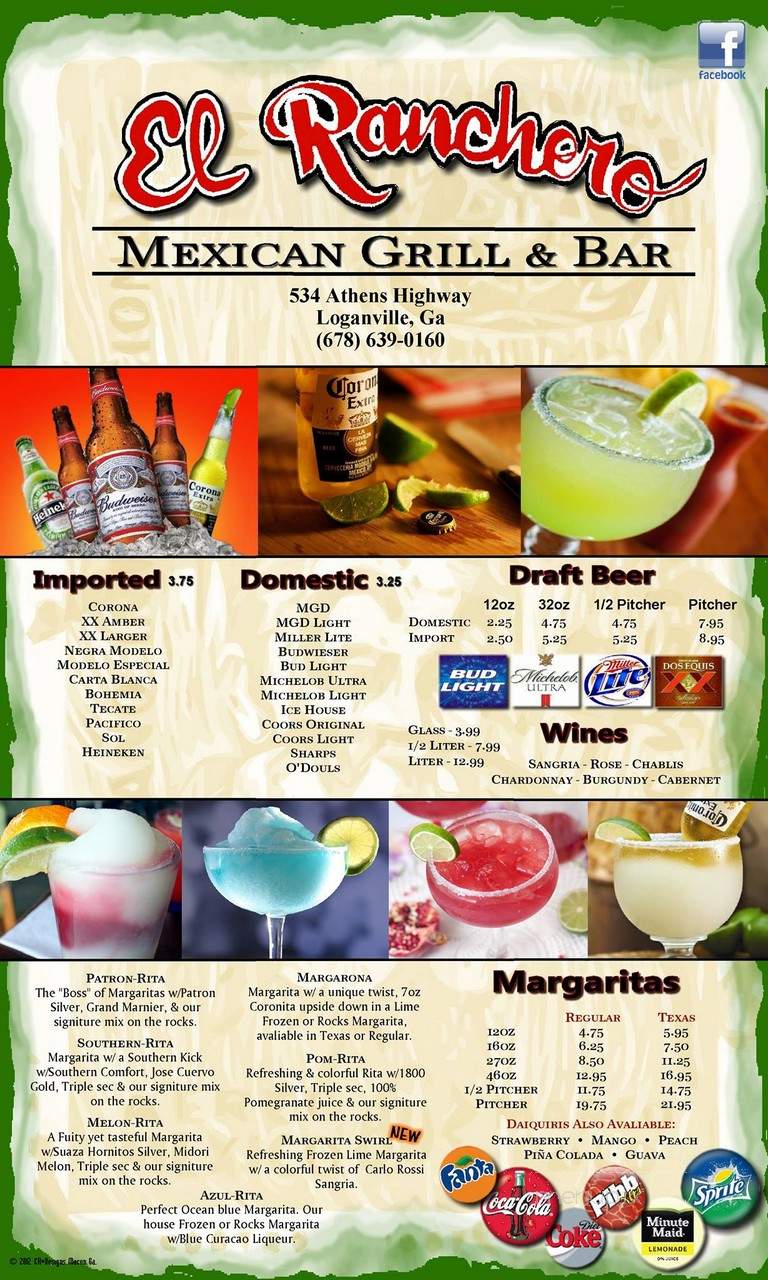 el Ranchero Mexican Bar and Grill - Loganville, GA menu_pic