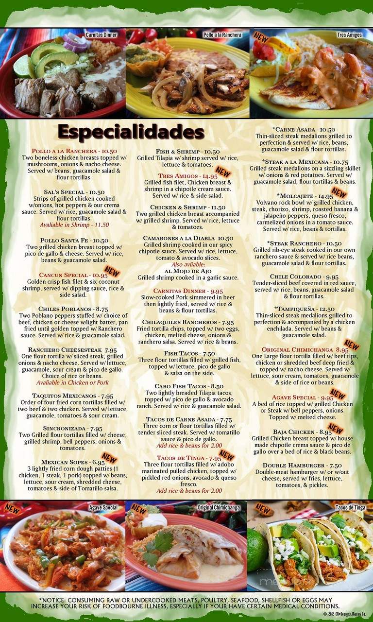 el Ranchero Mexican Bar and Grill - Loganville, GA menu_pic