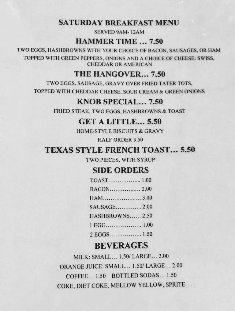 Klinker's Korner - Baldwin, WI menu_pic