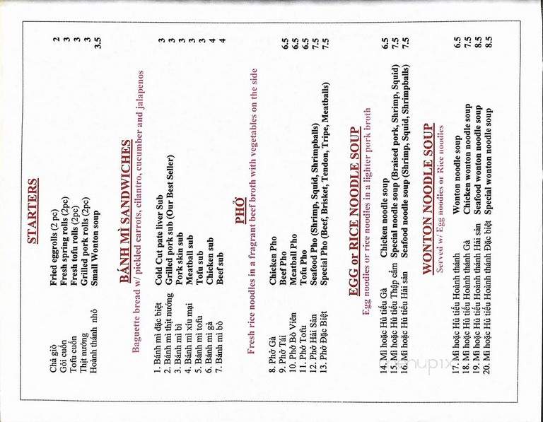 Saigon Deli - Seattle, WA menu_pic