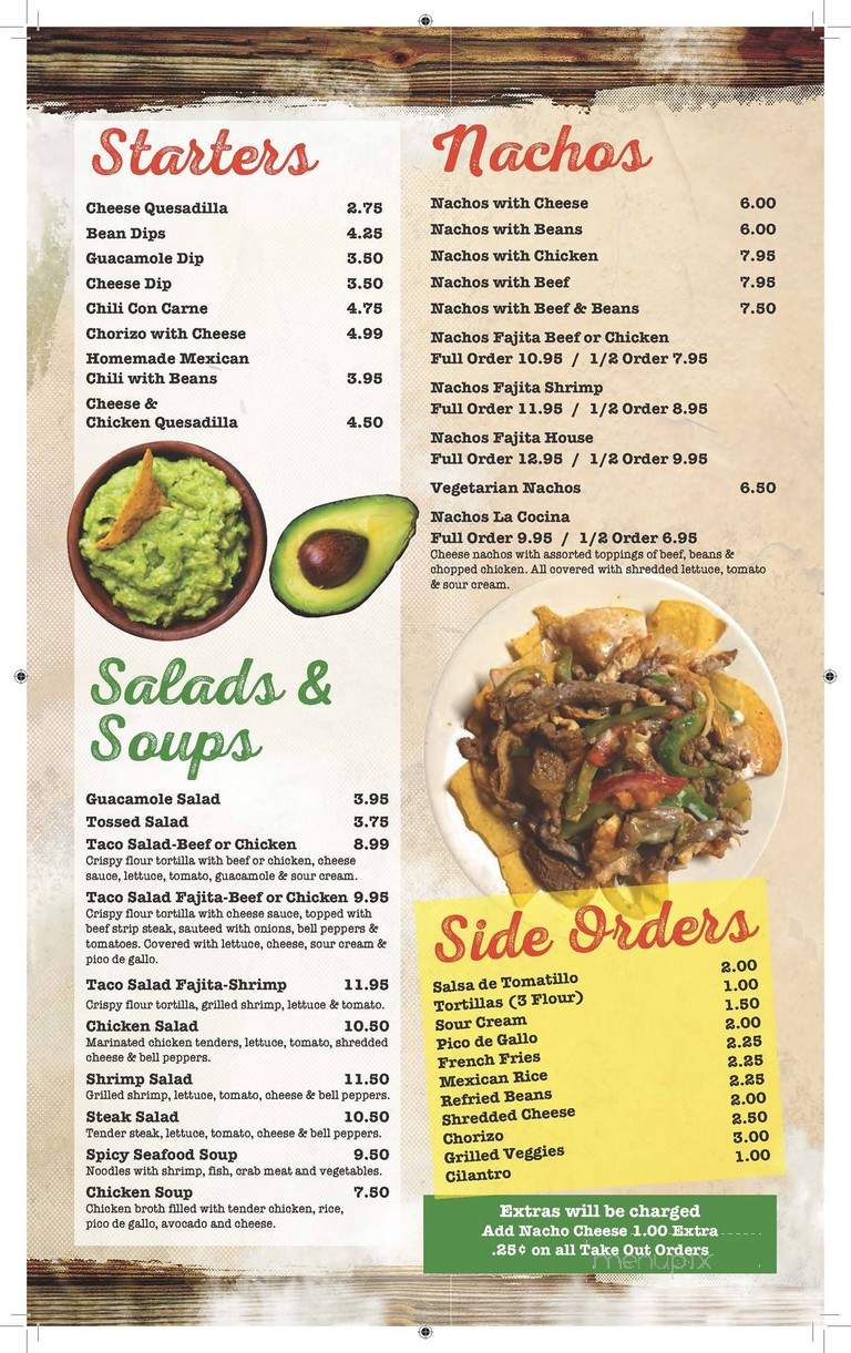La Cocina Mexicana - Murray, KY menu_pic