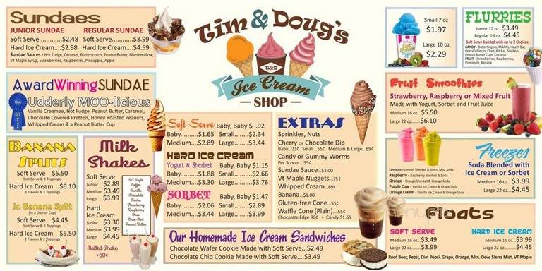 Tim & Doug's Ice Cream - Newport, VT menu_pic