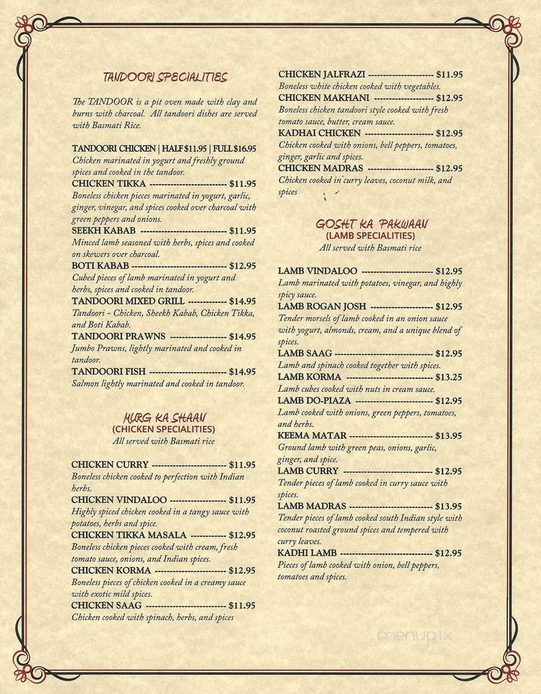 Delhi palace indian restaurant - Columbia, SC menu_pic