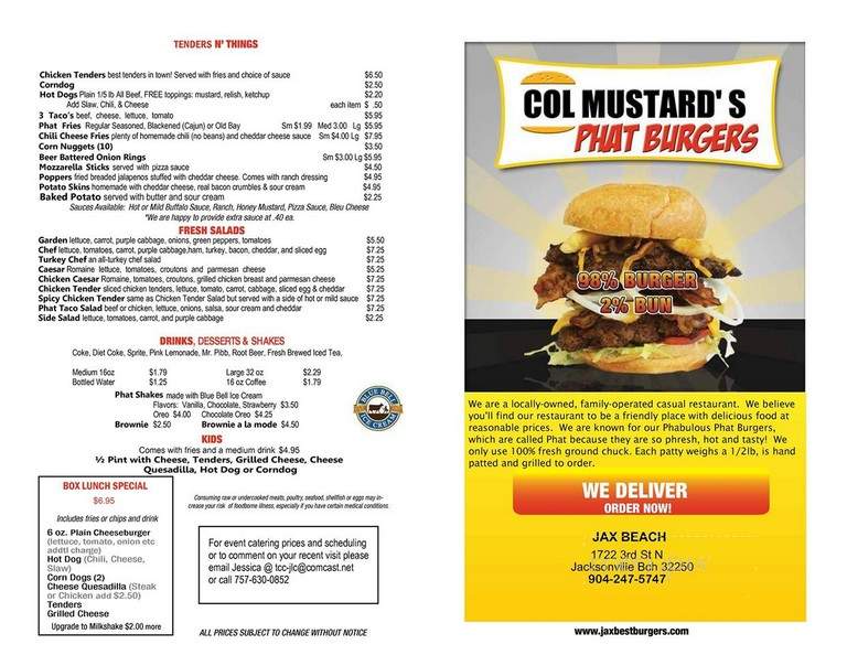 Col Mustard's Phat Burgers - Jacksonville Beach, FL
