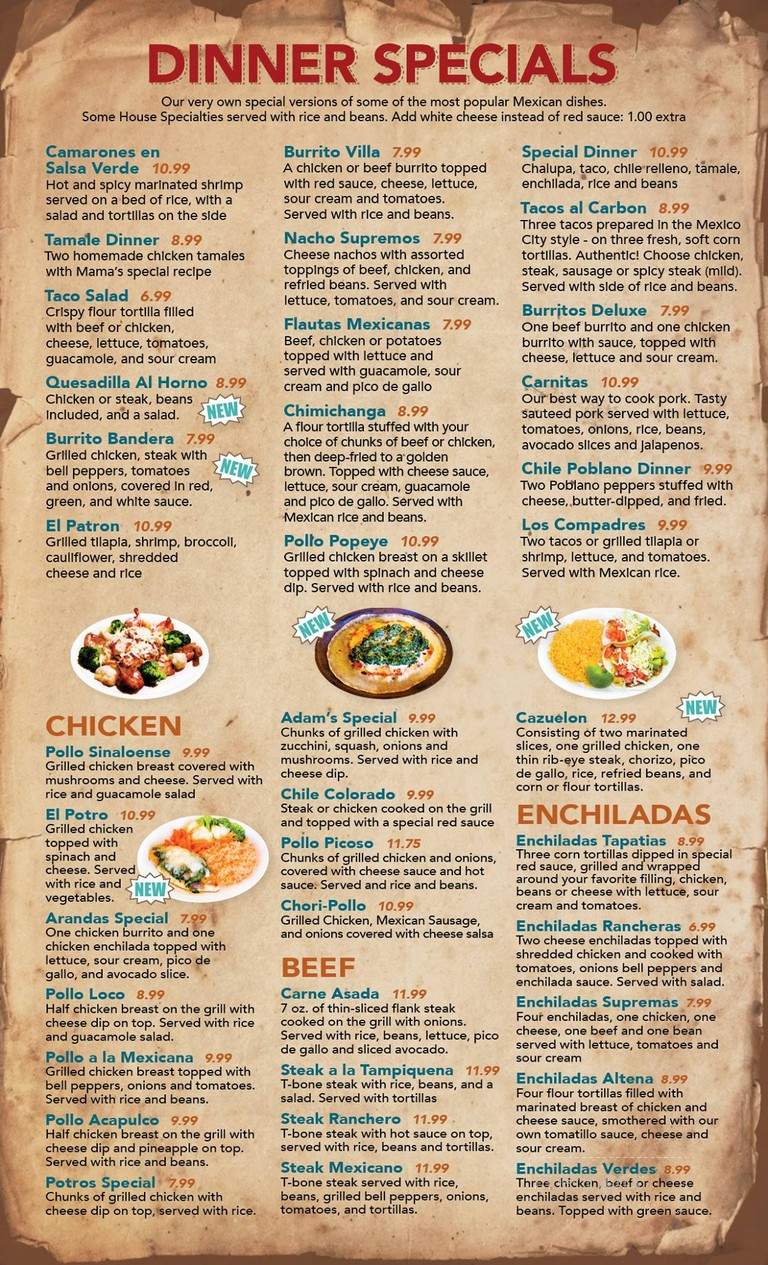 Los Potros - Chickamauga, GA menu_pic