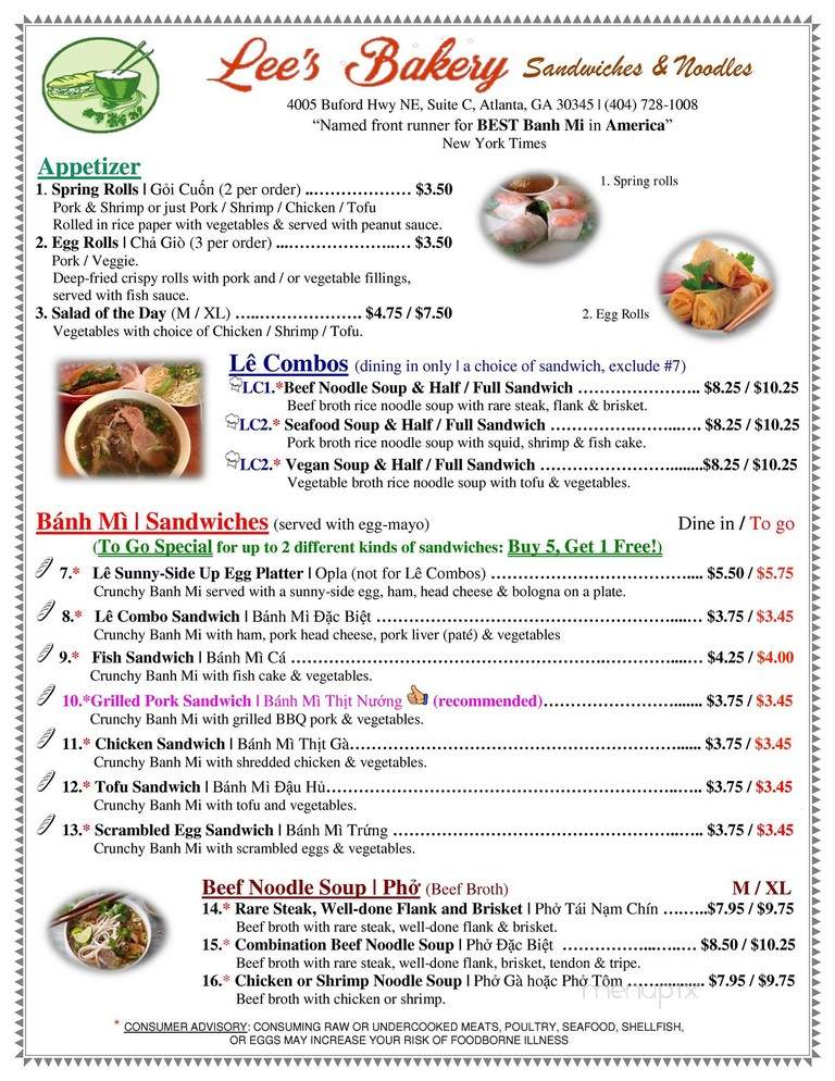 Ba Le French Bakery - Doraville, GA menu_pic