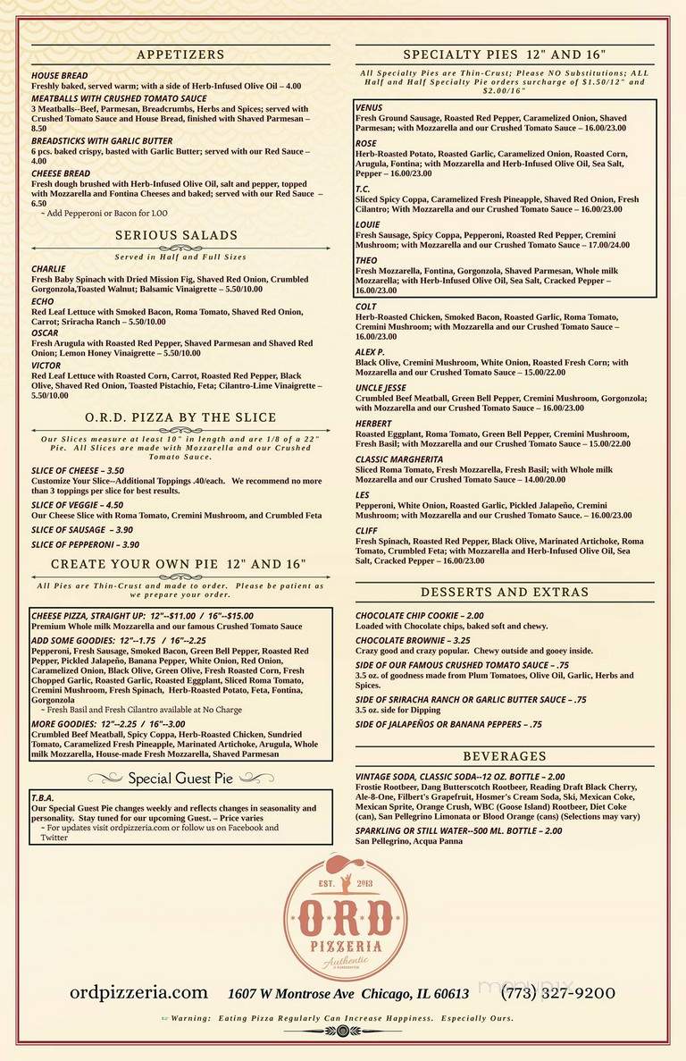 225 Cafe - Chicago, IL menu_pic