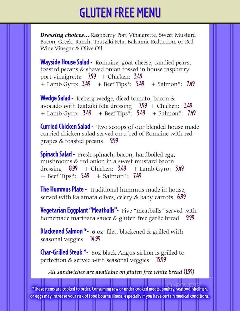 Village Wayside Bar & Grille - Asheville, NC menu_pic