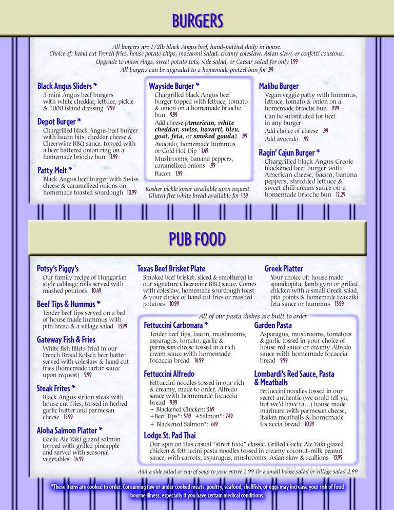Village Wayside Bar & Grille - Asheville, NC menu_pic