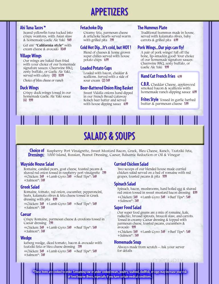 Village Wayside Bar & Grille - Asheville, NC menu_pic