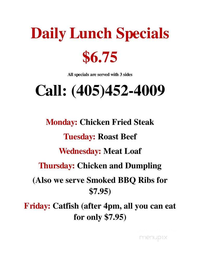 Ali's Place - Wetumka, OK menu_pic