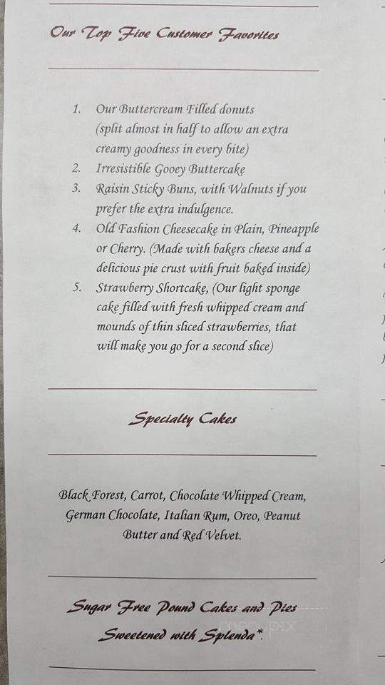 Holmesburg Bakery - Philadelphia, PA menu_pic