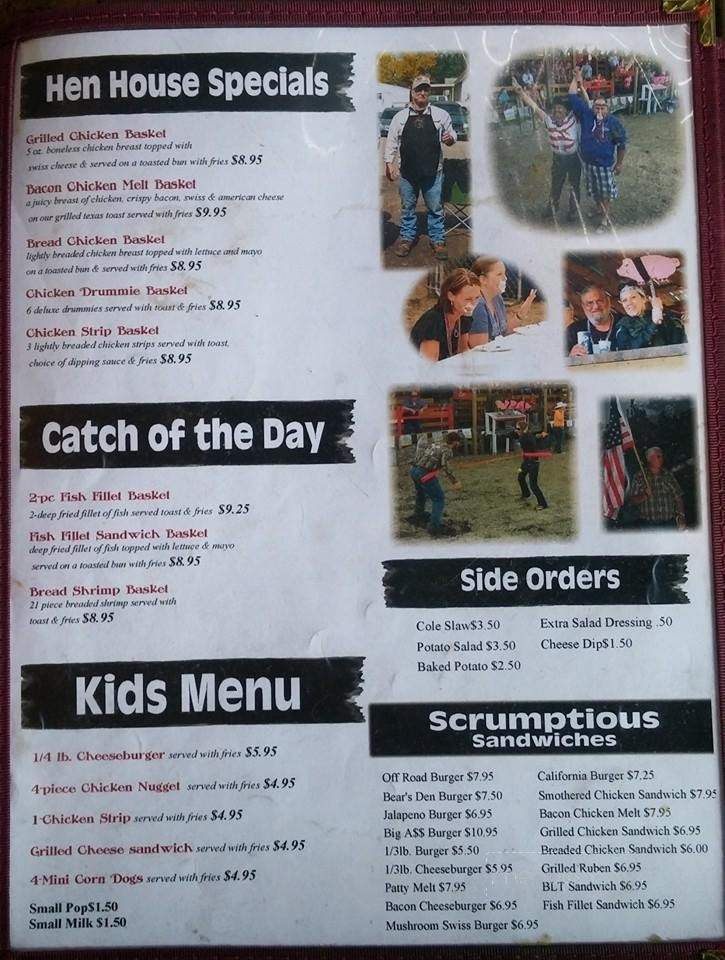 Bears Den - Motley, MN menu_pic
