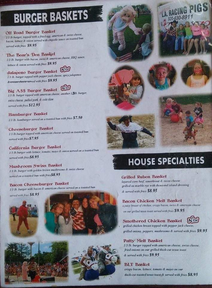 Bears Den - Motley, MN menu_pic