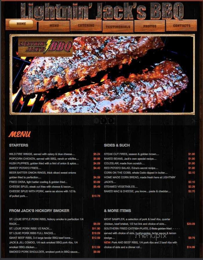 Lightnin' Jack's BBQ - San Diego, CA menu_pic