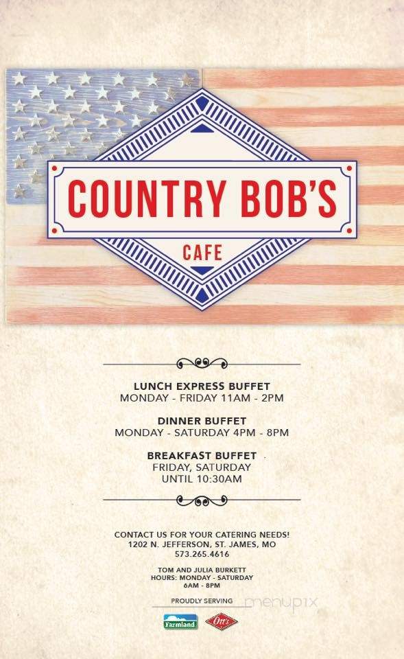 Country Bob's Cafe - Saint James, MO menu_pic