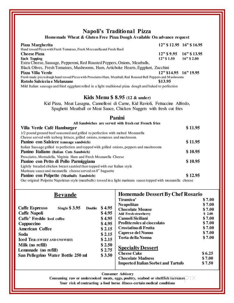 Villa VerdeCafe - Spring Hill, FL menu_pic