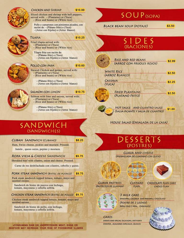 Menu of Cuban Island in Roanoke, VA 24012