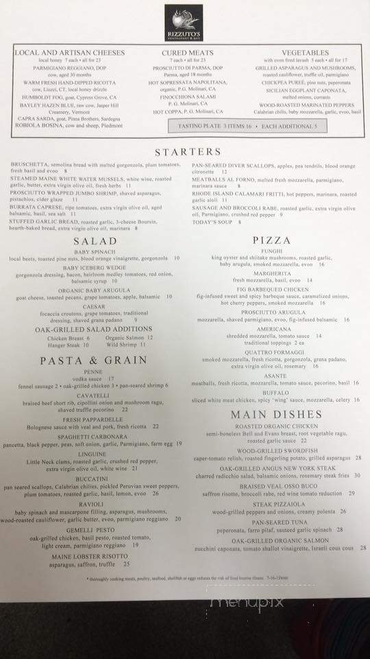 Rizzutos - West Hartford, CT menu_pic