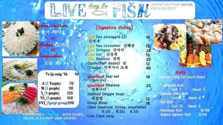 Dongbu Live Fish - Rowland Heights, CA menu_pic