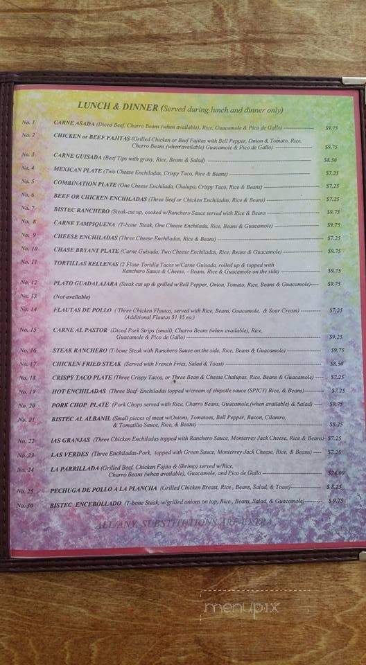 Las Milpas Restaurant - Orange, TX menu_pic
