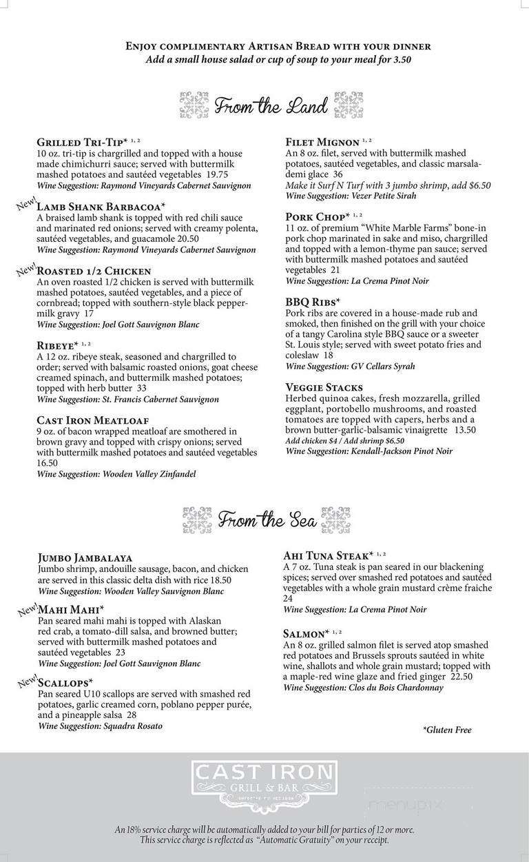 Cast Iron Grill and Bar - Suisun City, CA menu_pic