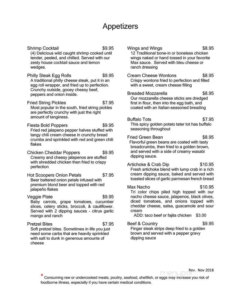 Max Casino & Sports Bar - Great Falls, MT menu_pic