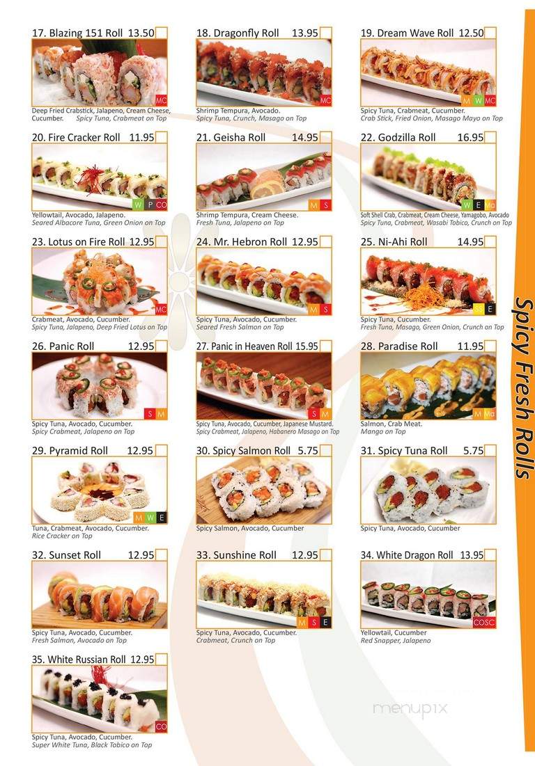 Masu Hibachi & Sushi - Carrollton, TX menu_pic