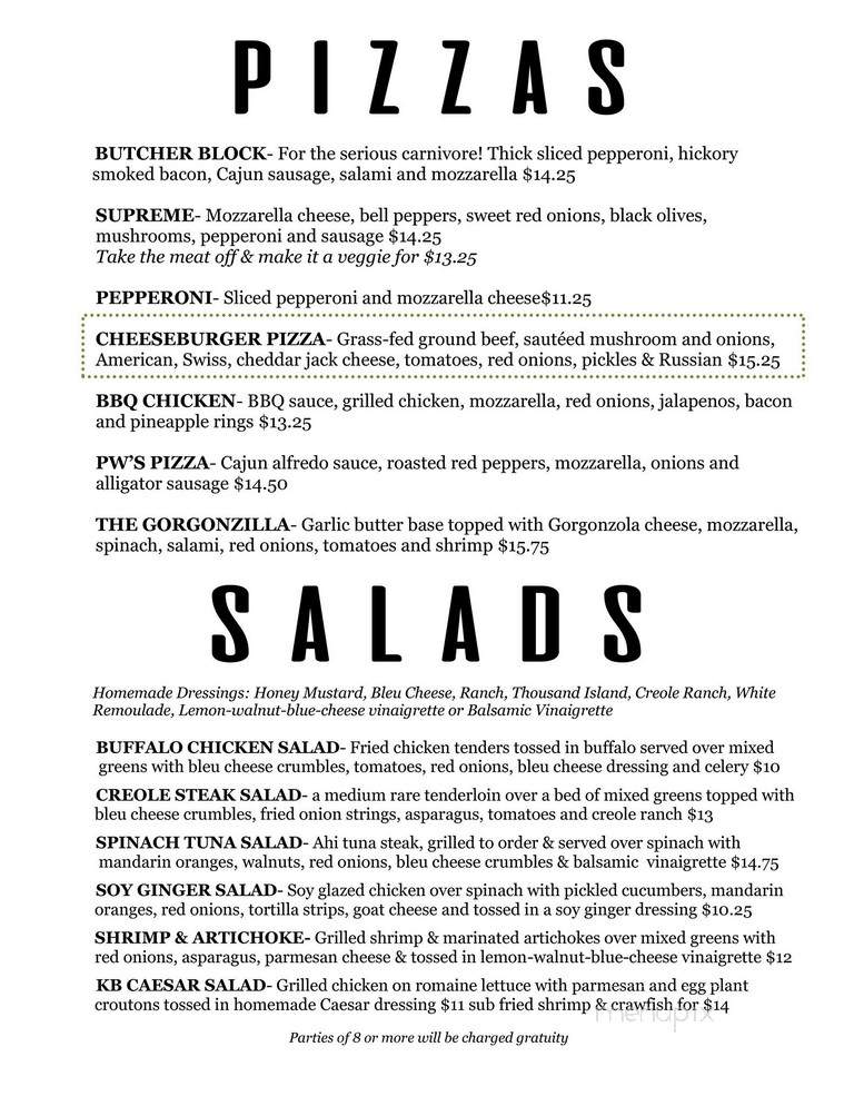 Keg and Barrel - Hattiesburg, MS menu_pic