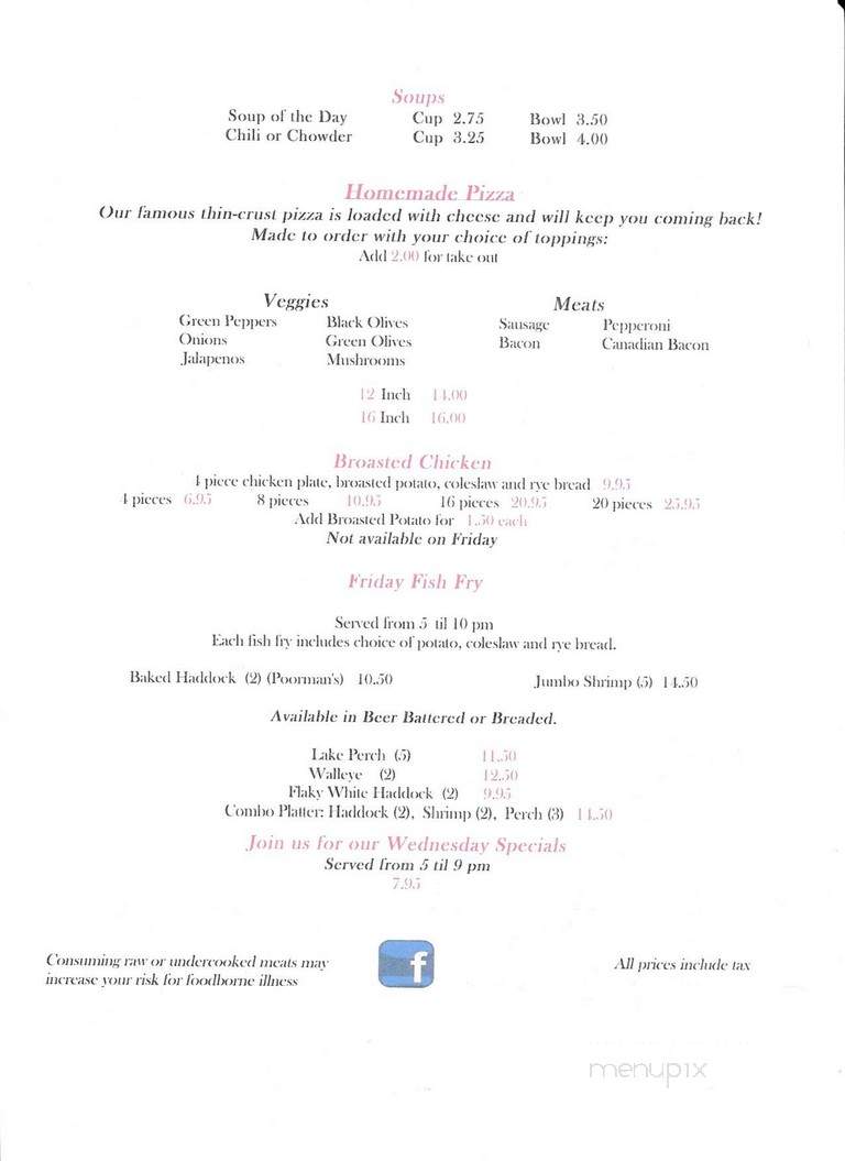 Trails End - Goodman, WI menu_pic