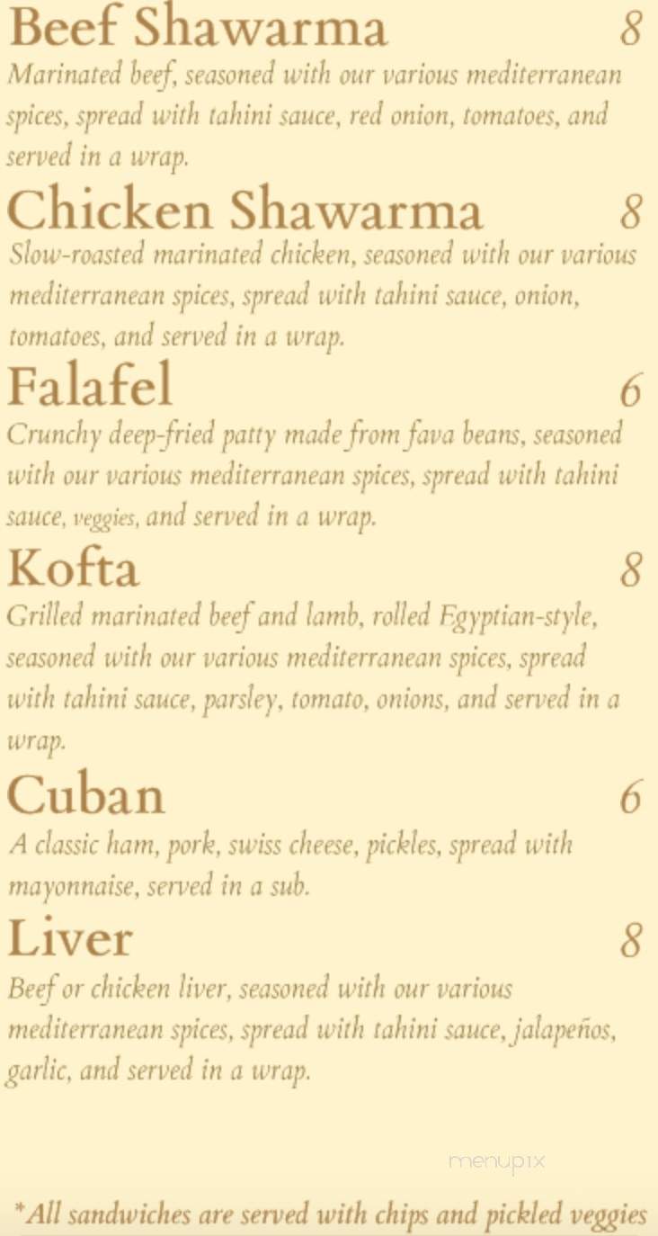 Rendezvous Cafe - Washington, DC menu_pic