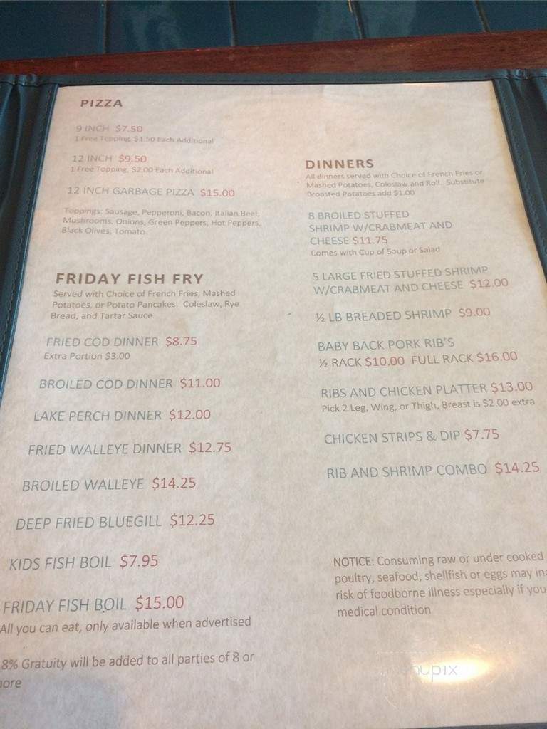 Kelly's Pub - Trevor, WI menu_pic