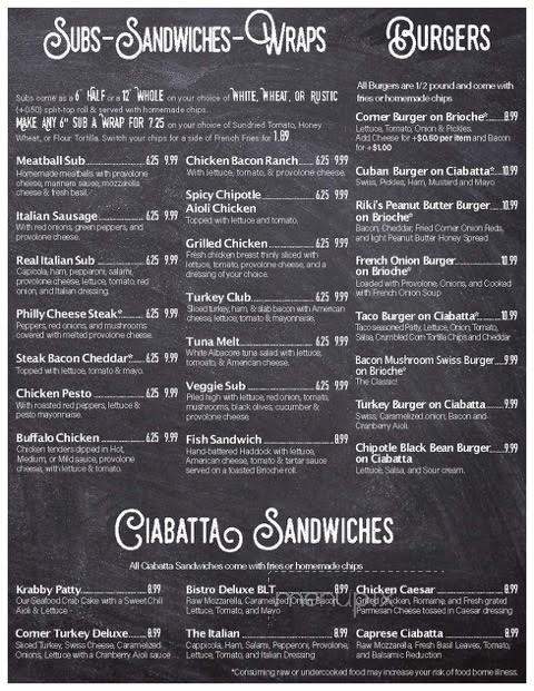 Corner Restaurant - Smethport, PA menu_pic