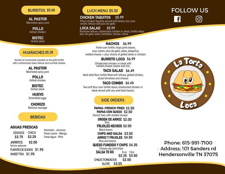 La Torta Loca - Oakland, CA menu_pic