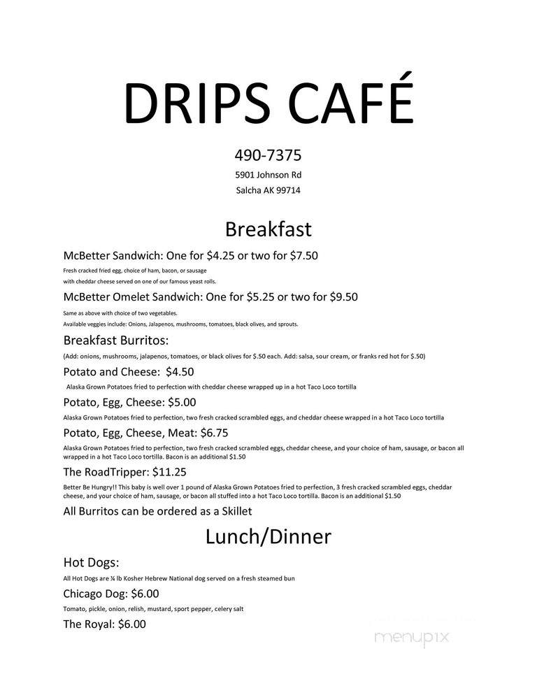 Coffee Clatch - Fairbanks, AK menu_pic