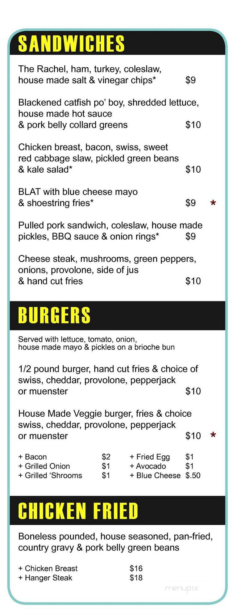 Interstate Kitchen & Bar - Denver, CO menu_pic
