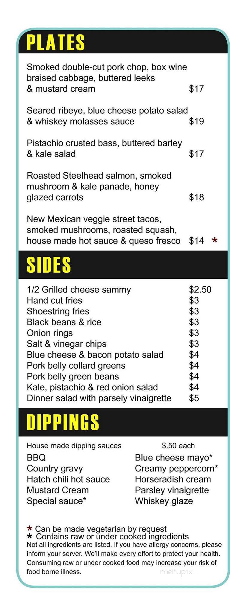 Interstate Kitchen & Bar - Denver, CO menu_pic