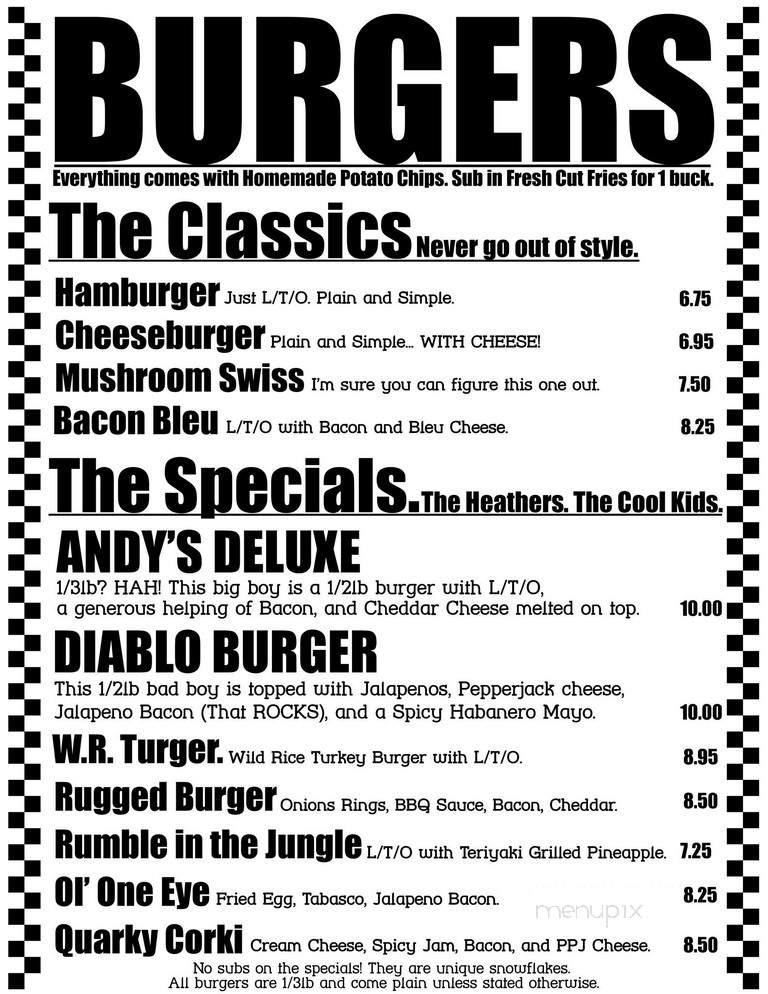 Andy's Garage - Minneapolis, MN menu_pic