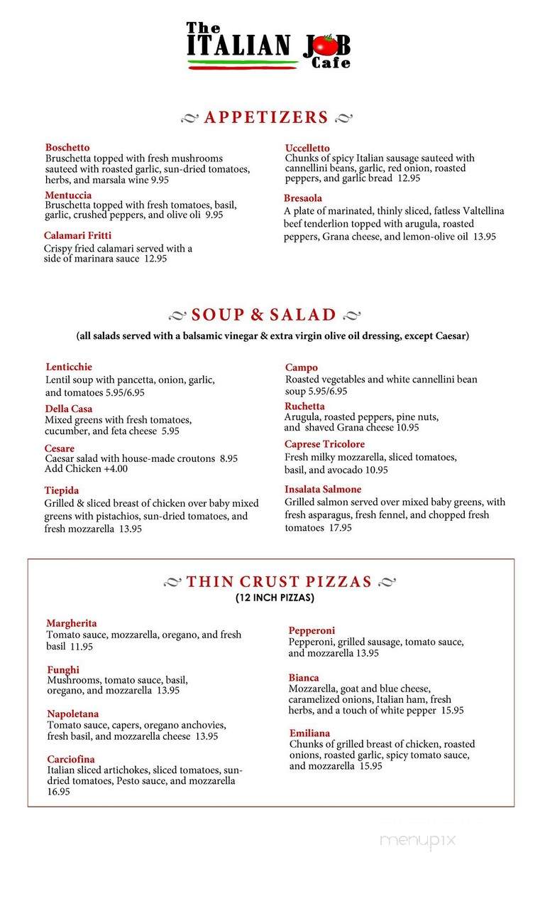 The Italian Job Cafe - Oxnard, CA menu_pic