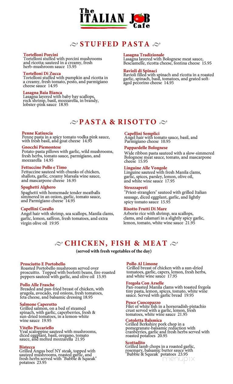 The Italian Job Cafe - Oxnard, CA menu_pic