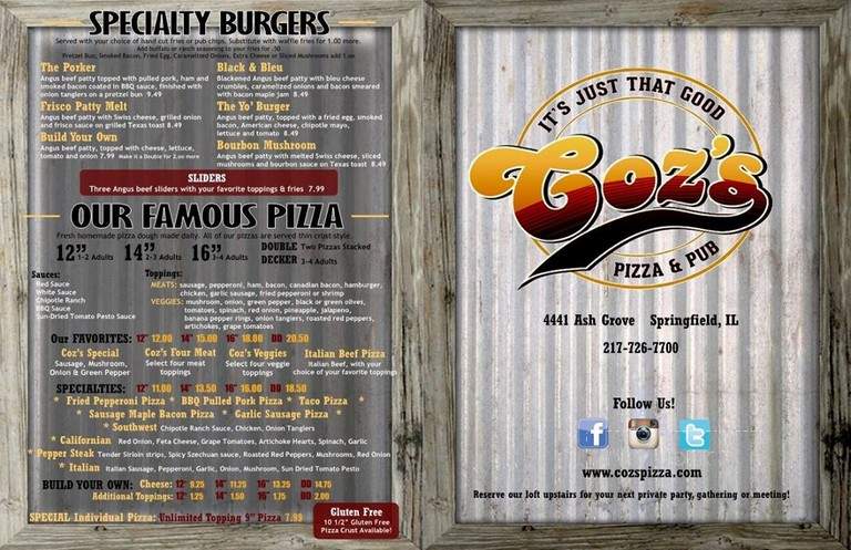 Coz's Pizza & Pub - Springfield, IL