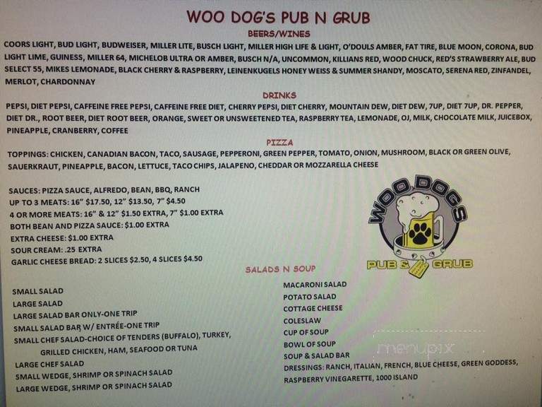 Woo Dog's Pub & Grub - Orion, IL menu_pic