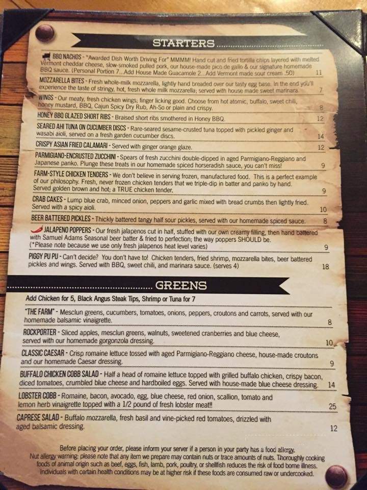The Farm - Essex, MA menu_pic